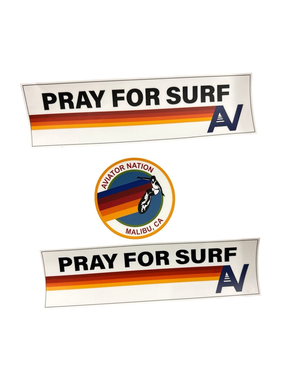 Aviator Nation Blue, Red, Orange, Yellow Surf Logo Sticker
